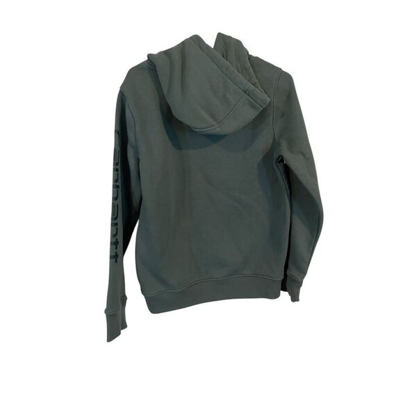 Carhartt Mens Green Loose Fit Logo Sleeve Graphic Hooded Sweatshirt Small - Picture 2 of 9